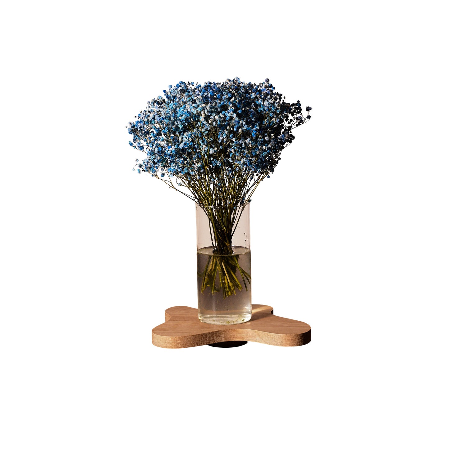 Round wooden flower stand, oak