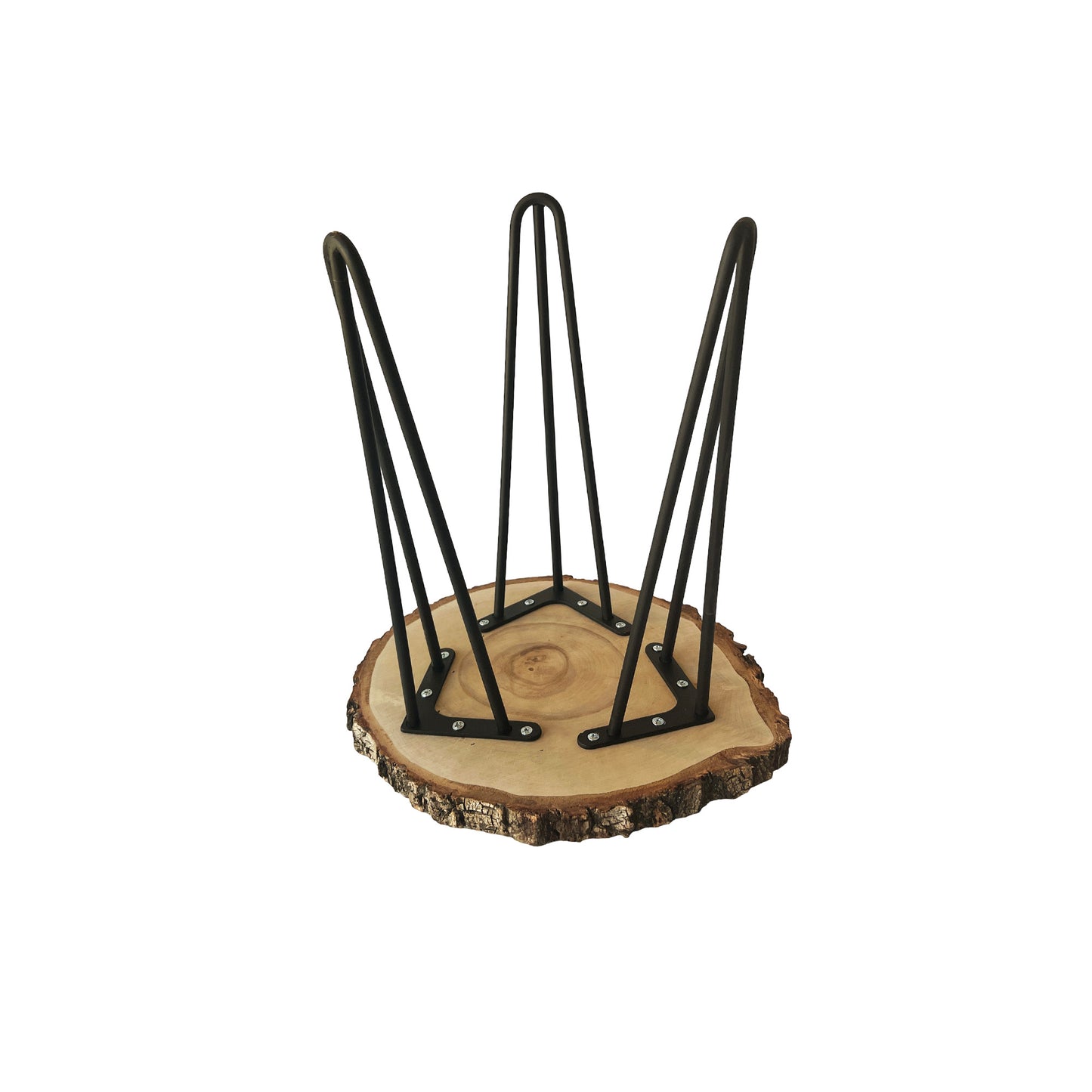 Round coffee table with natural birch bark