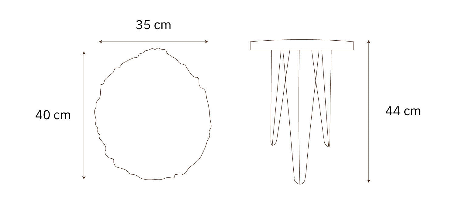 Round coffee table with natural birch bark