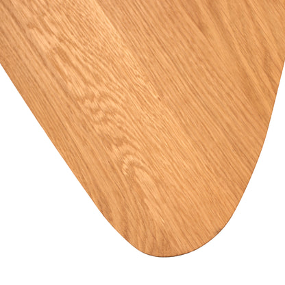 Asimetriškas medinis kavos staliukas, ažuolas