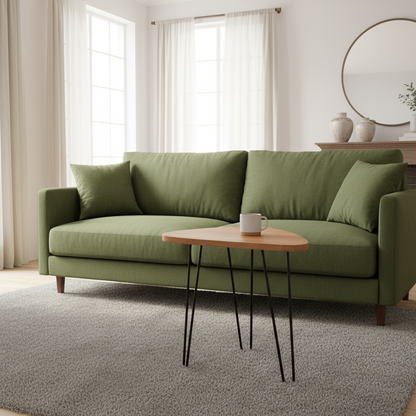 Asimetriškas medinis kavos staliukas, ažuolas