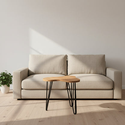 Medinis banguotas kavos staliukas, ažuolas