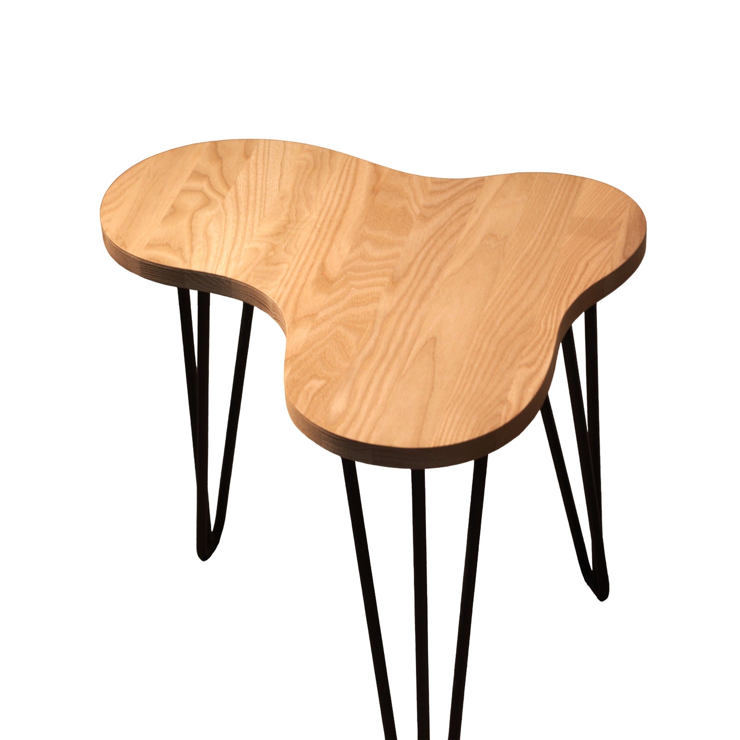 Medinis banguotas kavos staliukas, ažuolas