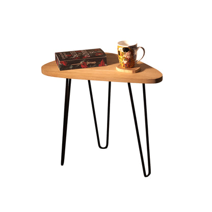 Asimetriškas medinis kavos staliukas, ažuolas