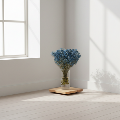 Round wooden flower stand, birch