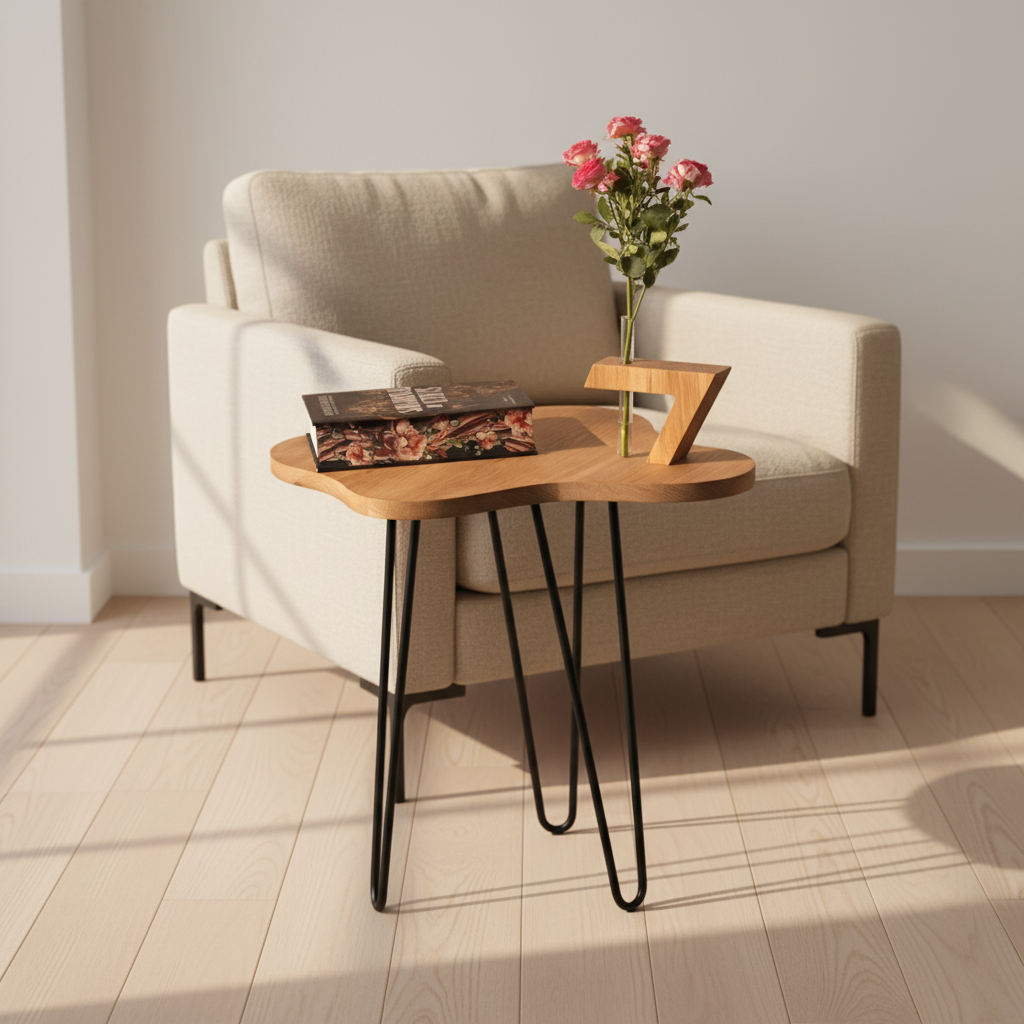 Medinis žurnalinis staliukas, ažuolas