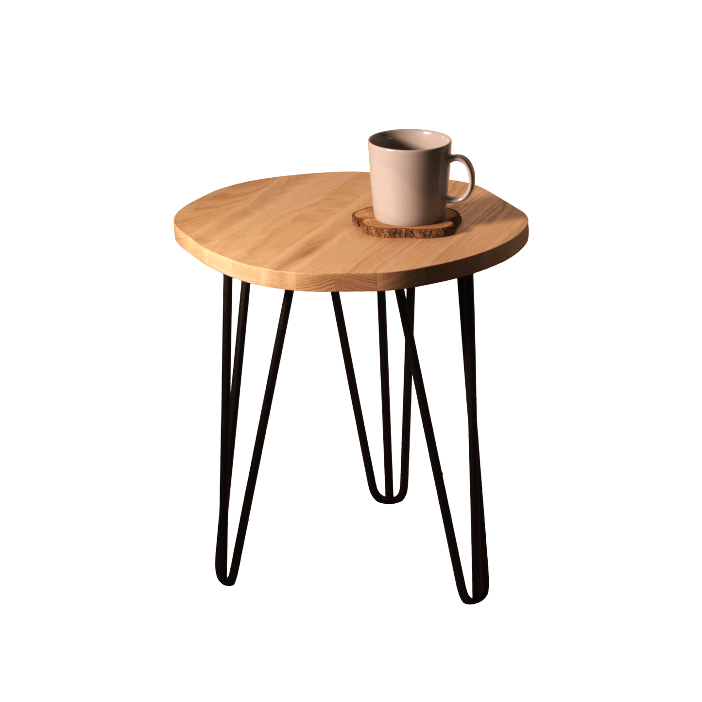 Medinis apvalus kavos staliukas, ažuolas