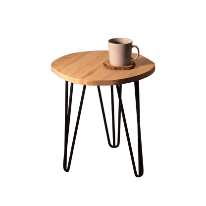 Medinis apvalus kavos staliukas, ažuolas