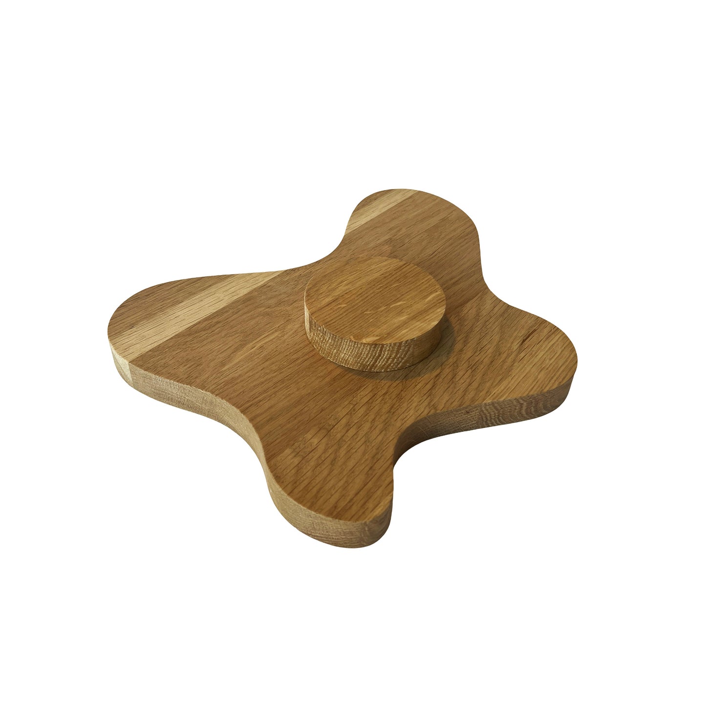 Round wooden flower stand, oak