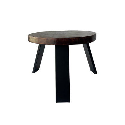 Round wooden coffee table, birch