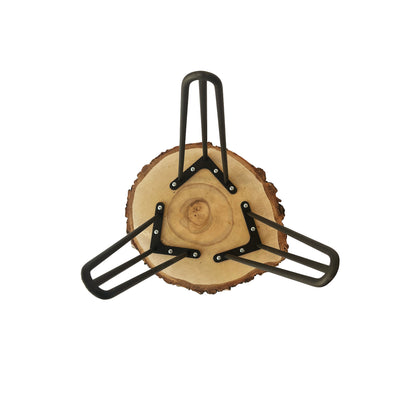 Round coffee table with natural birch bark