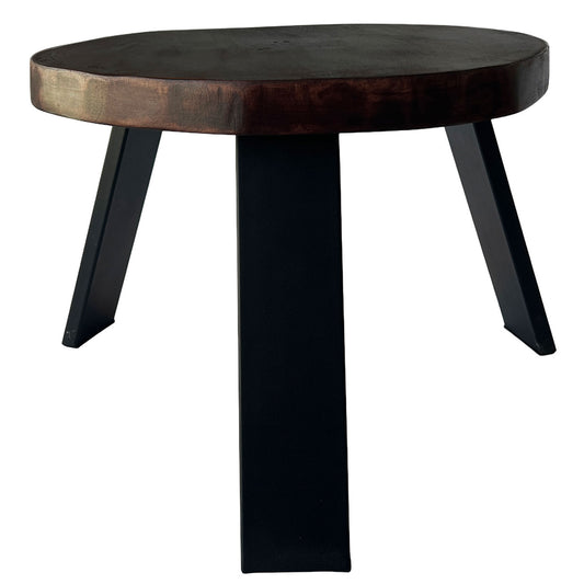 Round wooden coffee table, birch