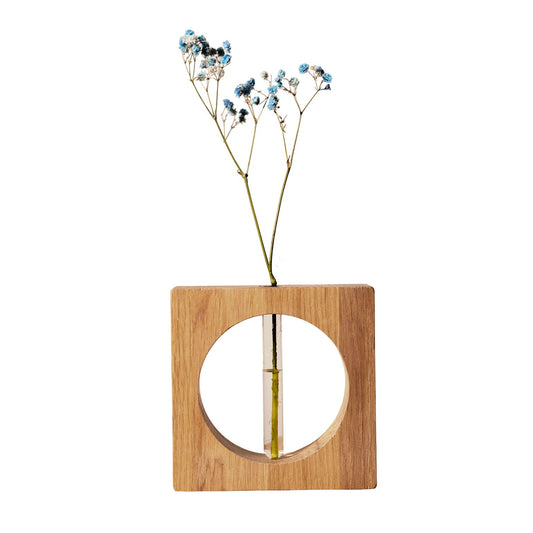 Medinė vaza vienai gėlei, ąžuolas