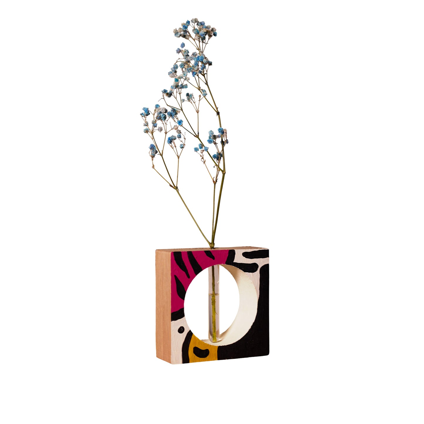 Medinė tapyta švečianti vaza, ąžuolas