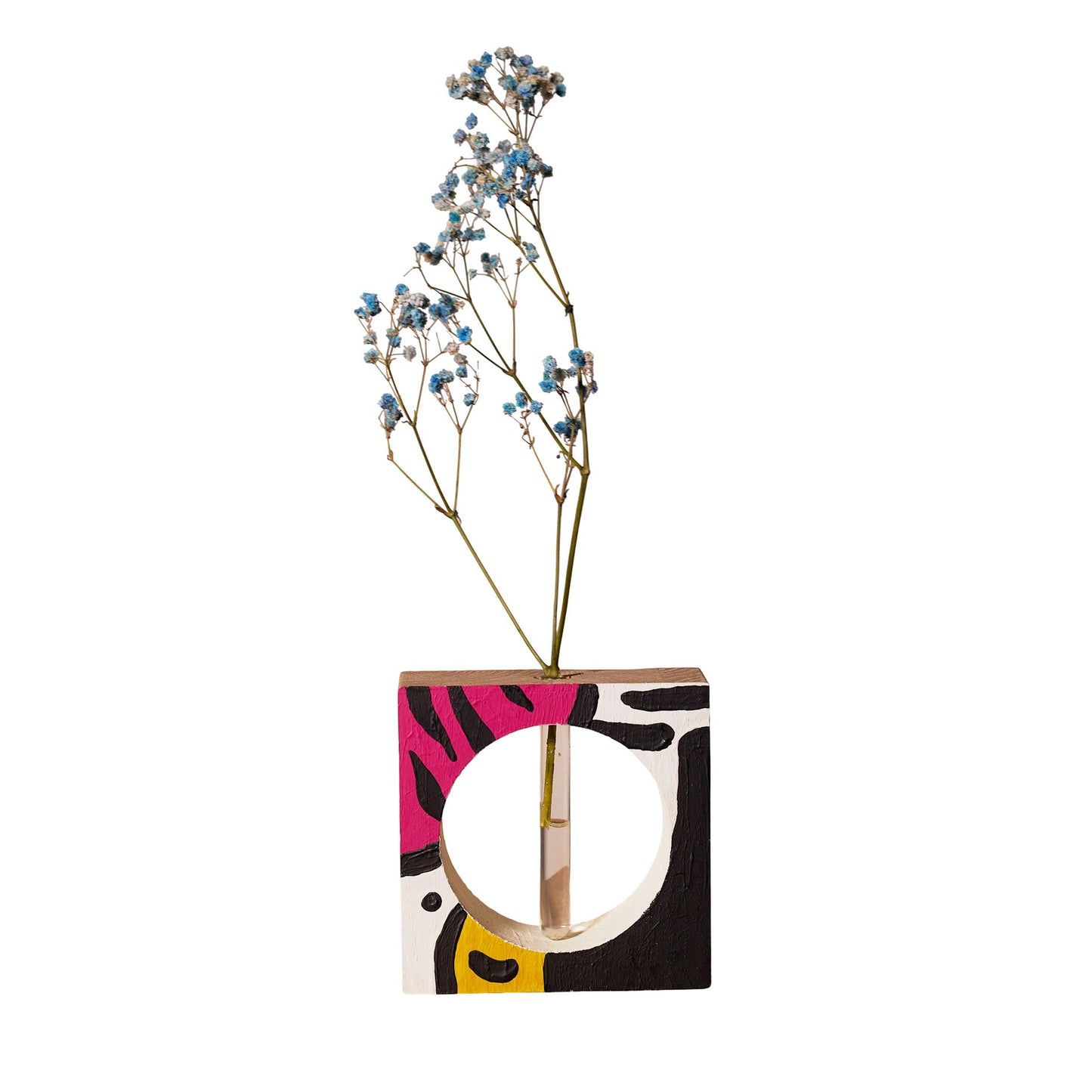 Medinė tapyta švečianti vaza, ąžuolas