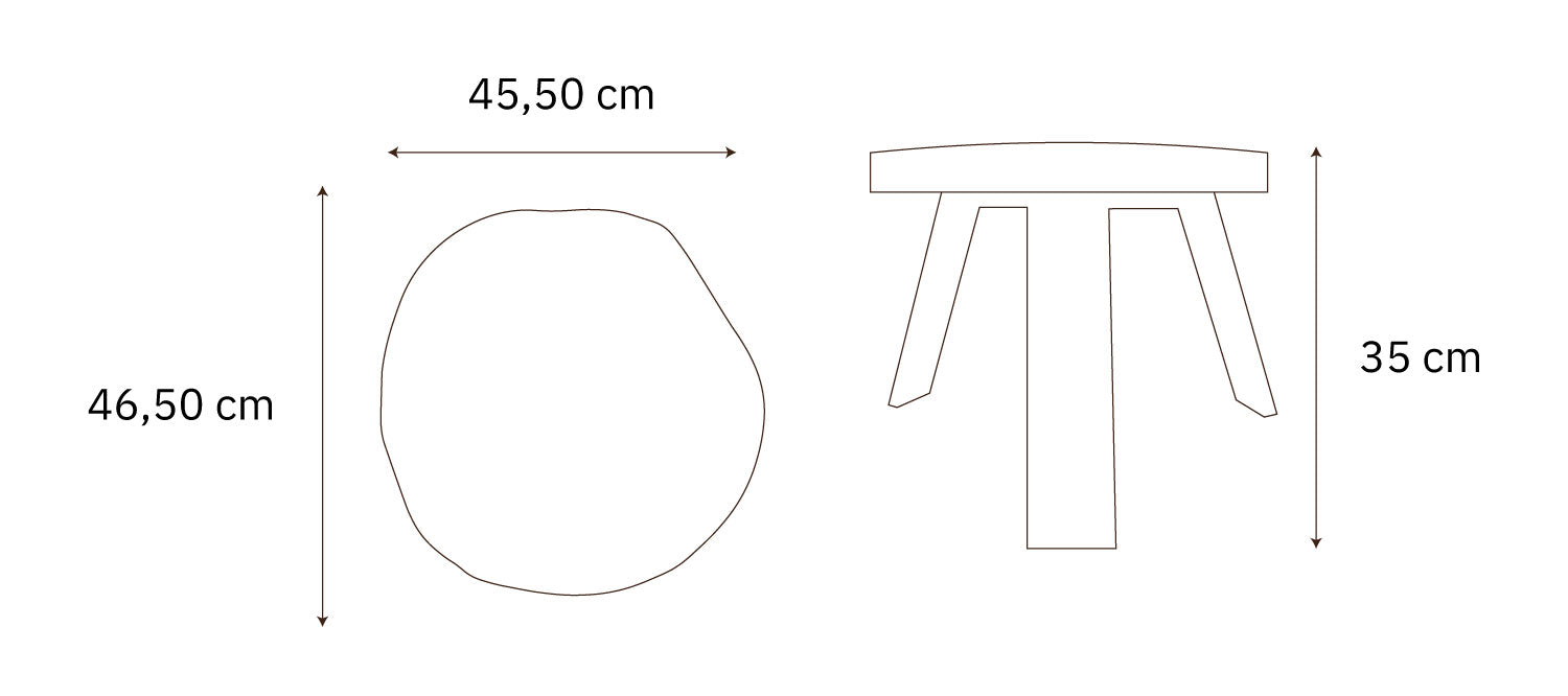 Round wooden coffee table, birch